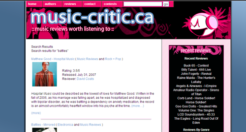 Version 3.0 of Music-critic.ca